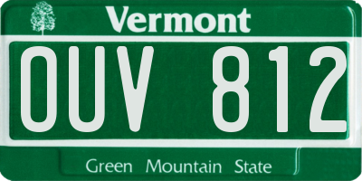 VT license plate OUV812