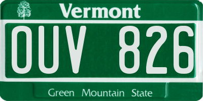 VT license plate OUV826