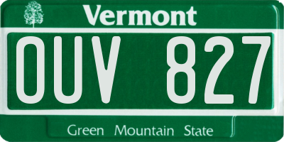 VT license plate OUV827