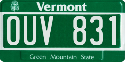 VT license plate OUV831