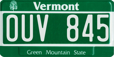 VT license plate OUV845