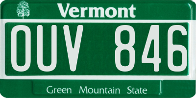 VT license plate OUV846