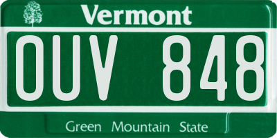 VT license plate OUV848