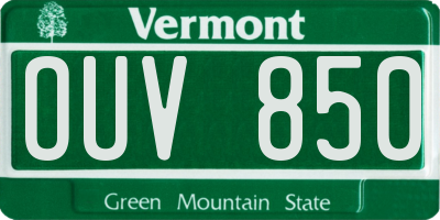 VT license plate OUV850