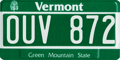 VT license plate OUV872