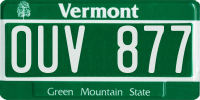 VT license plate OUV877