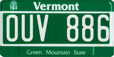 VT license plate OUV886