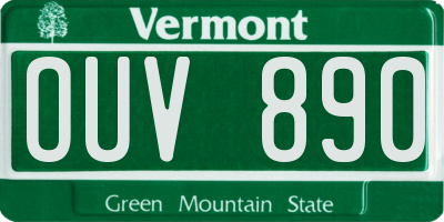 VT license plate OUV890
