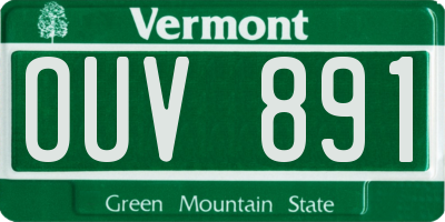 VT license plate OUV891