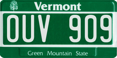 VT license plate OUV909