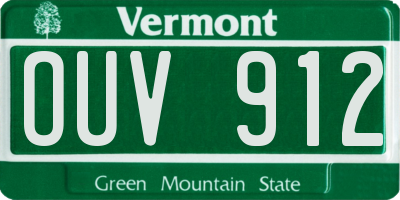 VT license plate OUV912