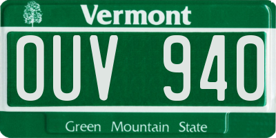 VT license plate OUV940