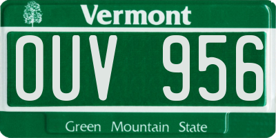 VT license plate OUV956