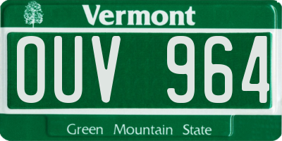 VT license plate OUV964
