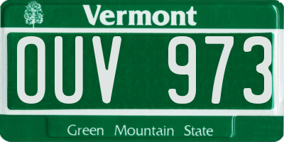 VT license plate OUV973