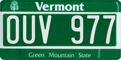 VT license plate OUV977