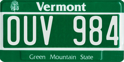 VT license plate OUV984