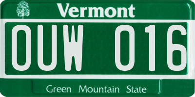 VT license plate OUW016