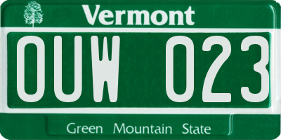 VT license plate OUW023