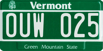 VT license plate OUW025