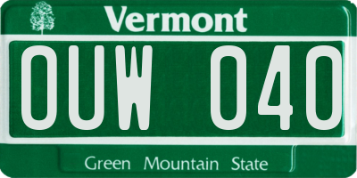 VT license plate OUW040