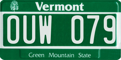 VT license plate OUW079