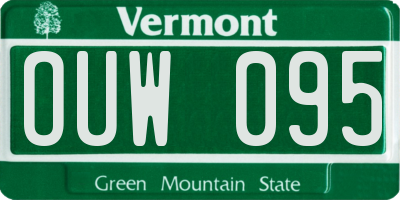 VT license plate OUW095