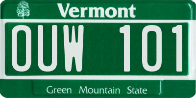 VT license plate OUW101