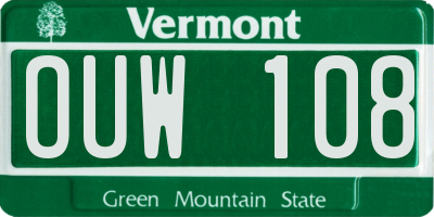 VT license plate OUW108