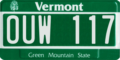 VT license plate OUW117