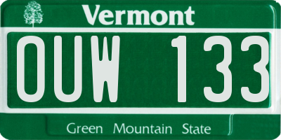 VT license plate OUW133