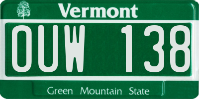 VT license plate OUW138