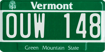 VT license plate OUW148