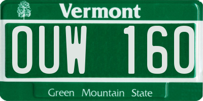 VT license plate OUW160