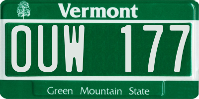 VT license plate OUW177