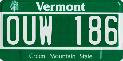 VT license plate OUW186