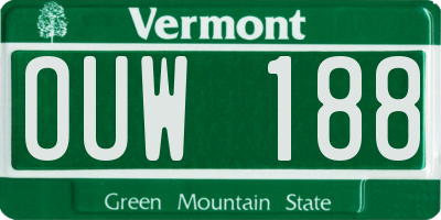 VT license plate OUW188