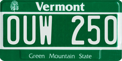 VT license plate OUW250