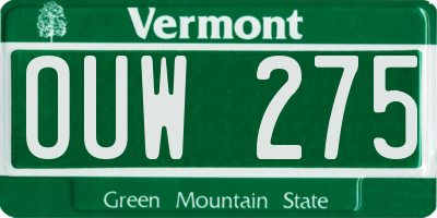 VT license plate OUW275