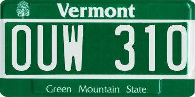 VT license plate OUW310