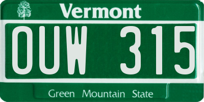 VT license plate OUW315