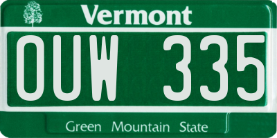 VT license plate OUW335