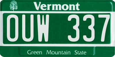 VT license plate OUW337