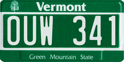 VT license plate OUW341