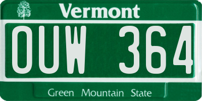 VT license plate OUW364
