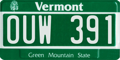 VT license plate OUW391