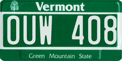 VT license plate OUW408