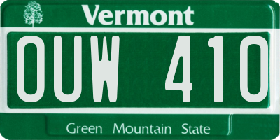 VT license plate OUW410