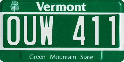 VT license plate OUW411