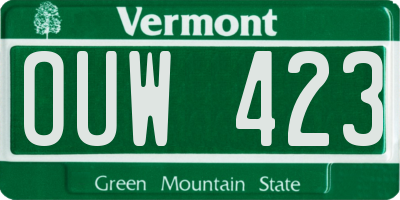 VT license plate OUW423